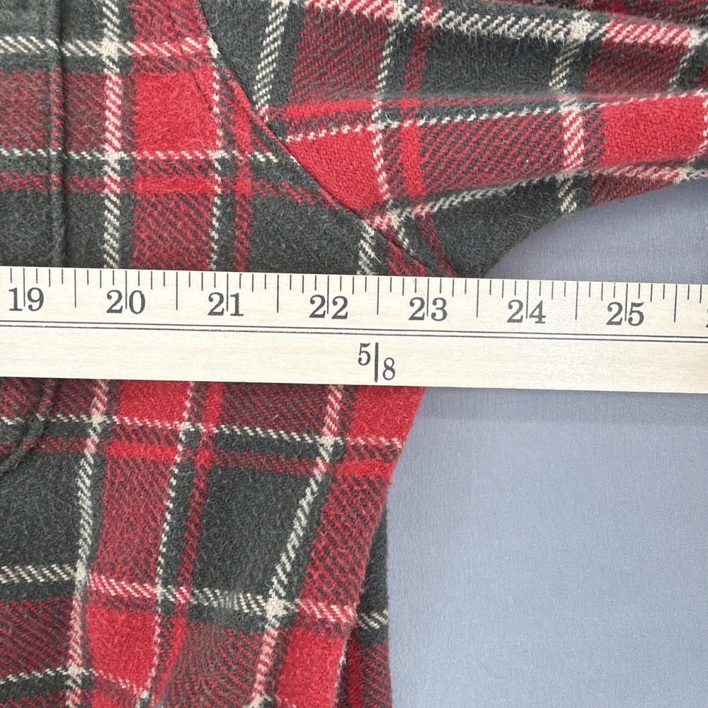 Abercrombie & Fitch Flannel Shirt Men's Medium Red Green Plaid Button Up - Picture 8 of 9